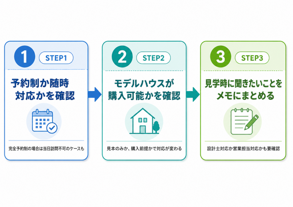 モデルハウス見学のステップ